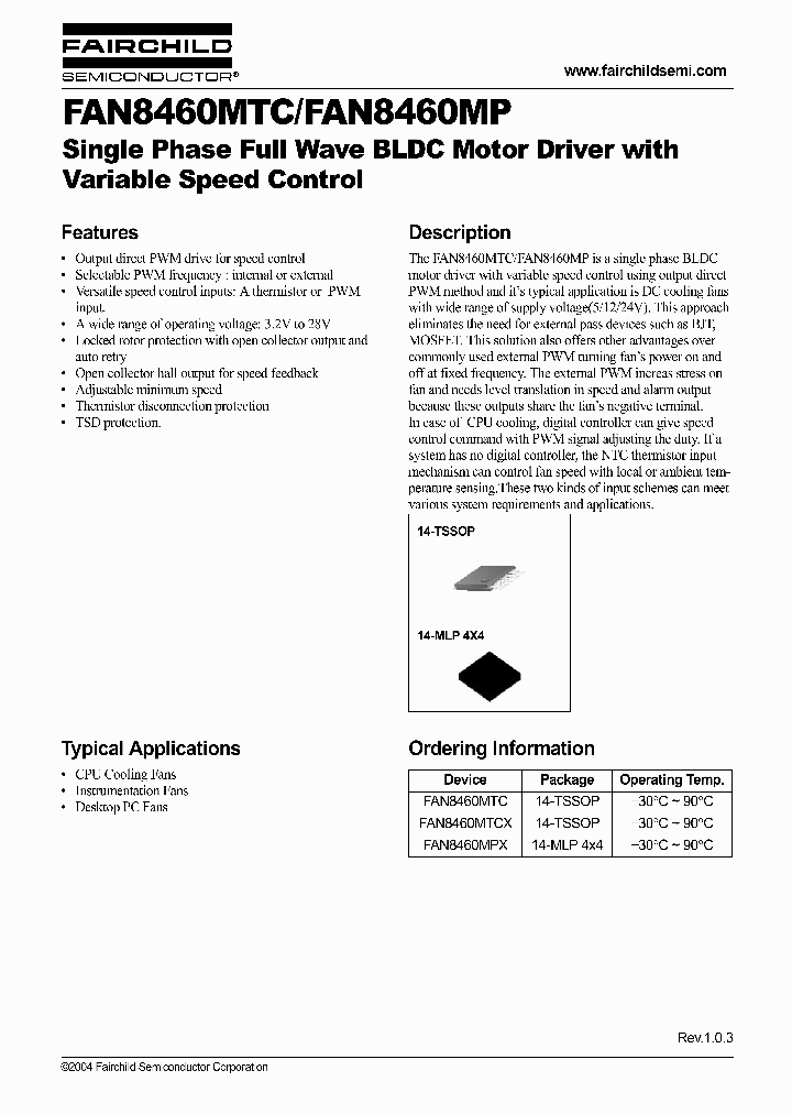 FAN8460MTC_1533482.PDF Datasheet