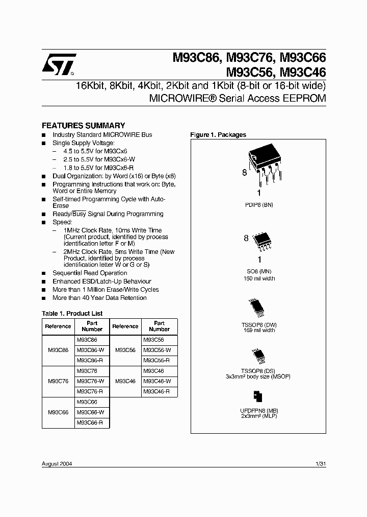 M93C46-MN6_1533960.PDF Datasheet
