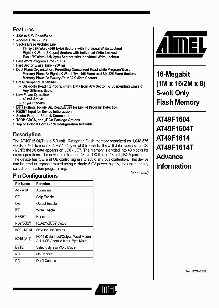 AT49F1614T-70CC_1537179.PDF Datasheet