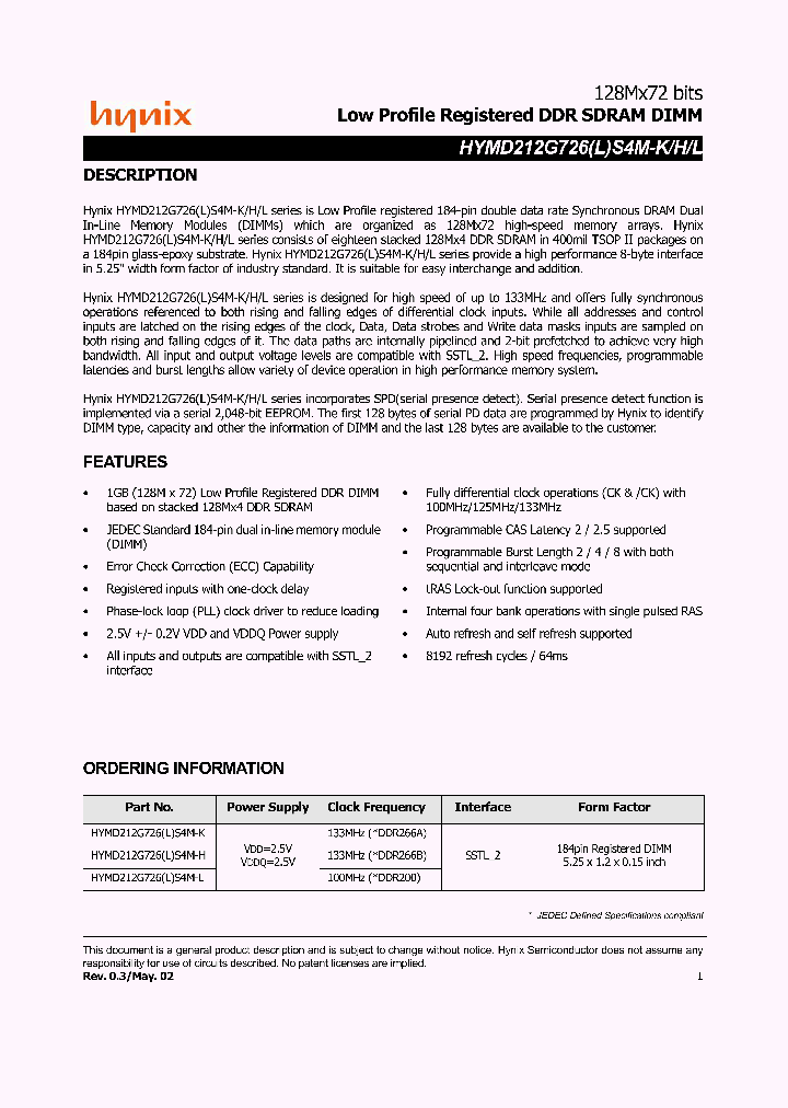 HYMD212G726LS4M-K_1538442.PDF Datasheet