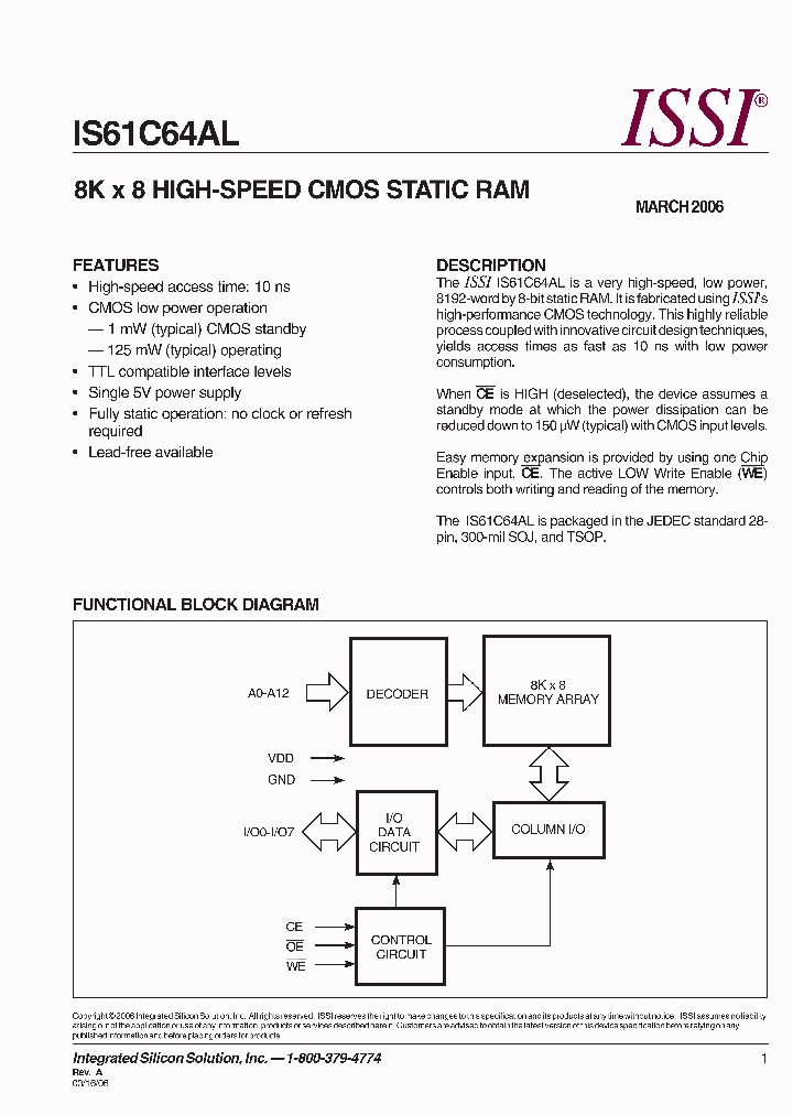 IS61C64AL-10JI_1546612.PDF Datasheet