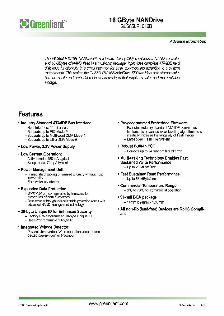 GLS85LP1016B-M-C-FTE_1559410.PDF Datasheet
