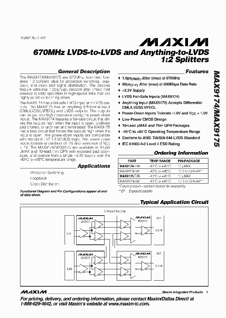MAX9174ETB_1559402.PDF Datasheet