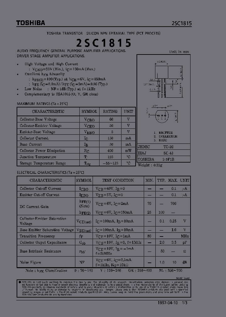 2SC1815-YTE2T_1543825.PDF Datasheet