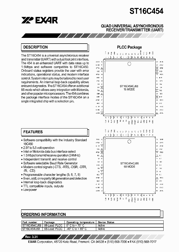 ST16C454CJ68-F_1560286.PDF Datasheet