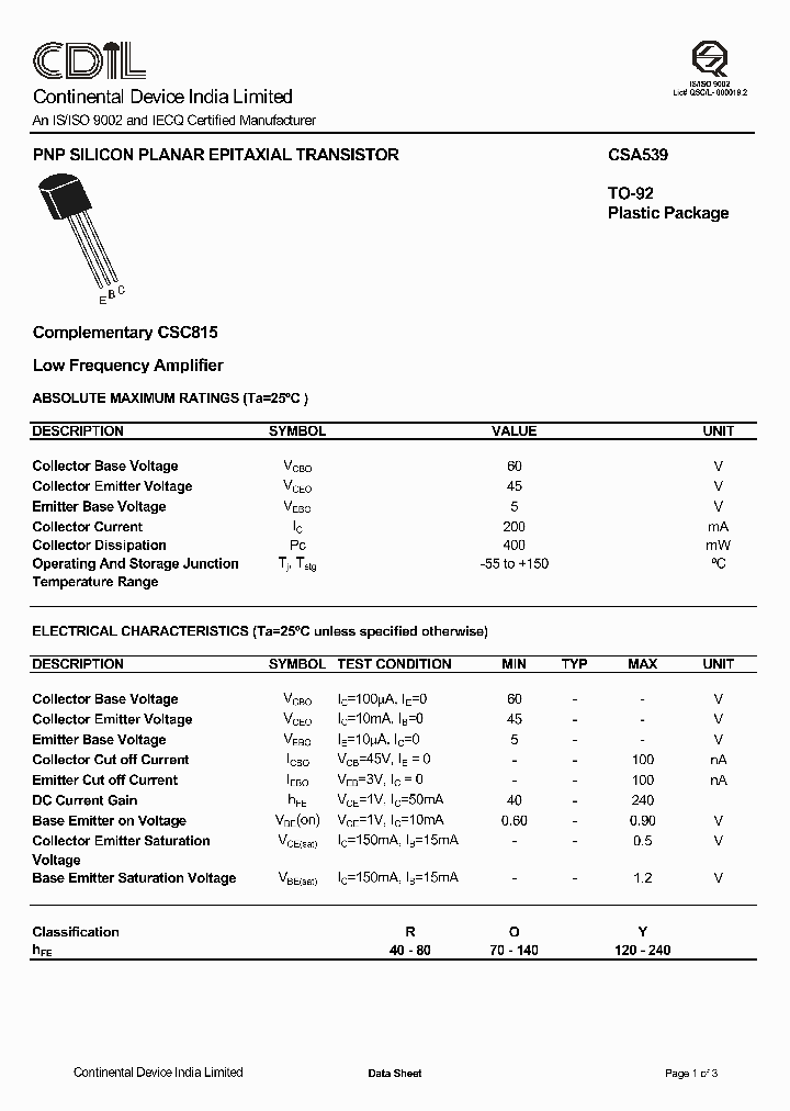 CSA539O_1574710.PDF Datasheet