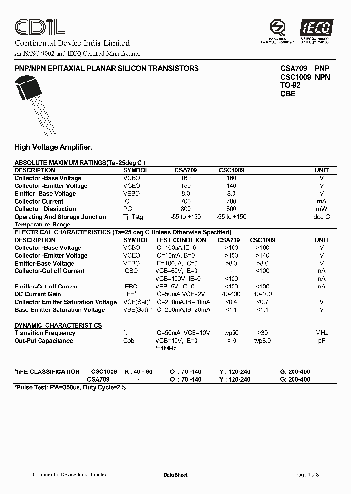 CSA709O_1574711.PDF Datasheet