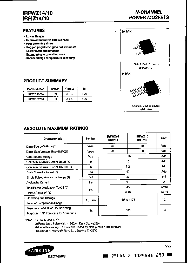 IRFWZ14_1582804.PDF Datasheet