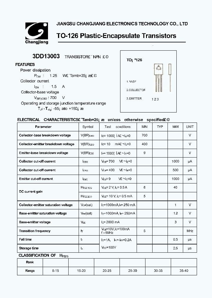 3DD13003-TO-126_1611467.PDF Datasheet