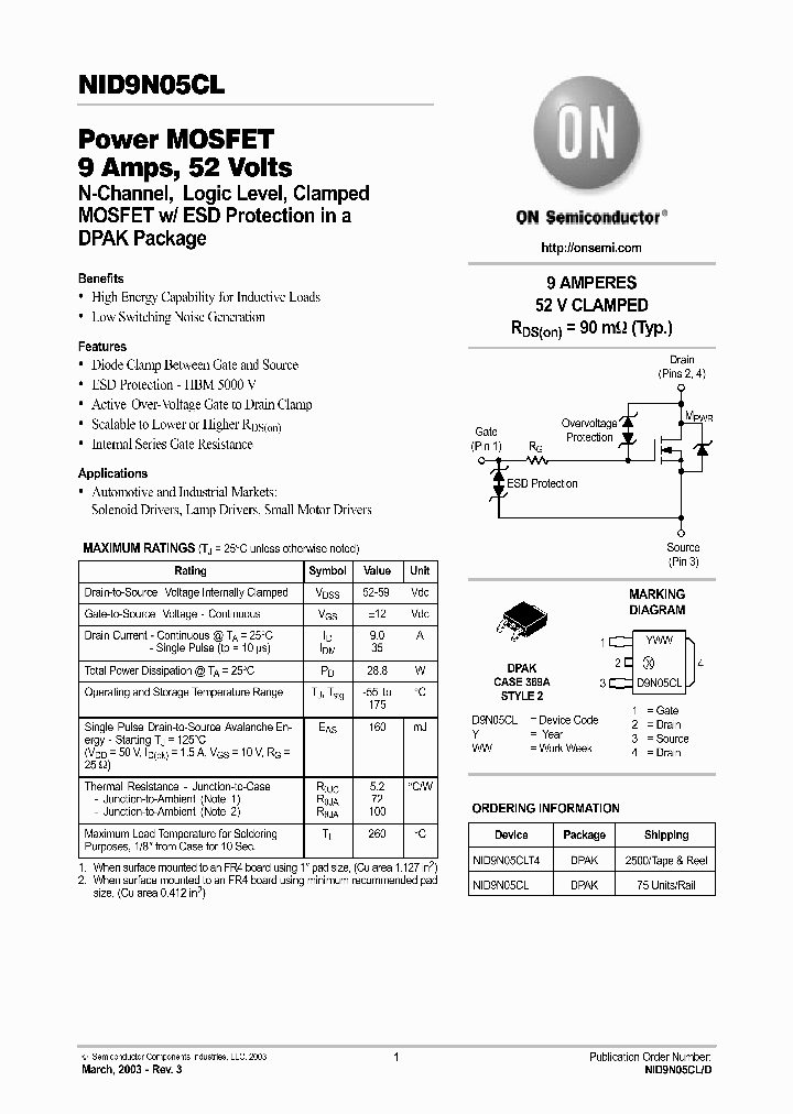 NID9N05REV3PDF_1615380.PDF Datasheet