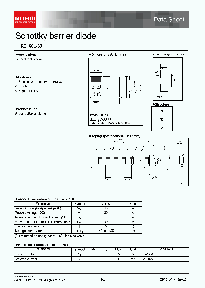RB160L-60TE25_1620575.PDF Datasheet