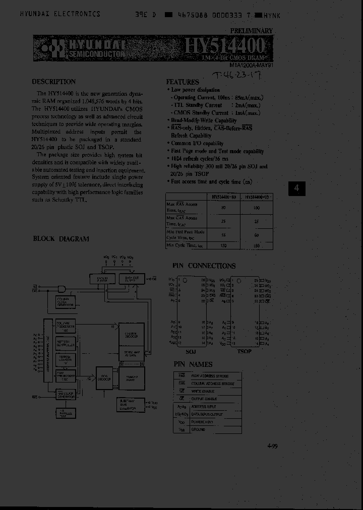 HY514400T-10_1622305.PDF Datasheet