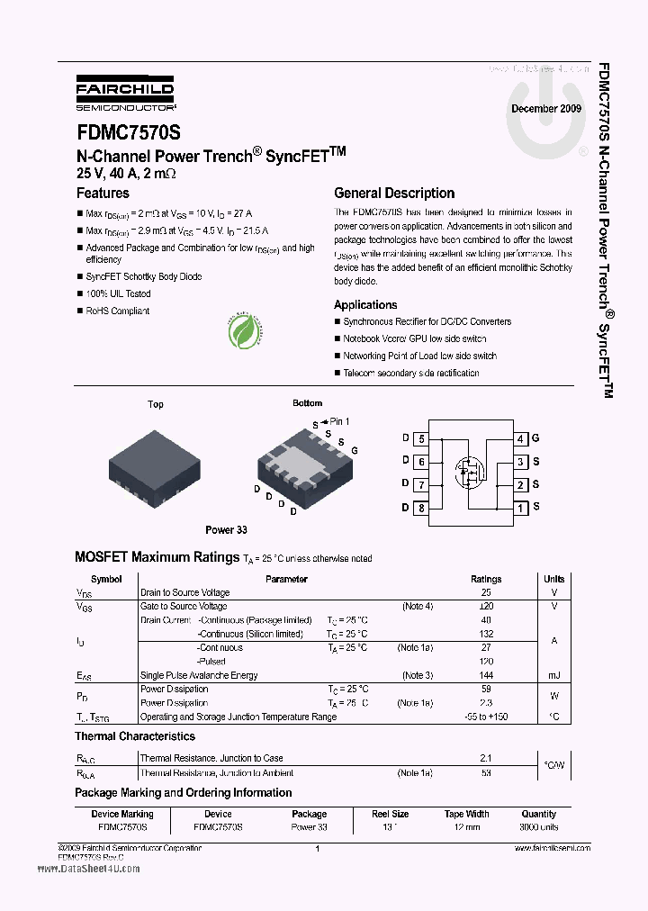 FDMC7570S_1813688.PDF Datasheet