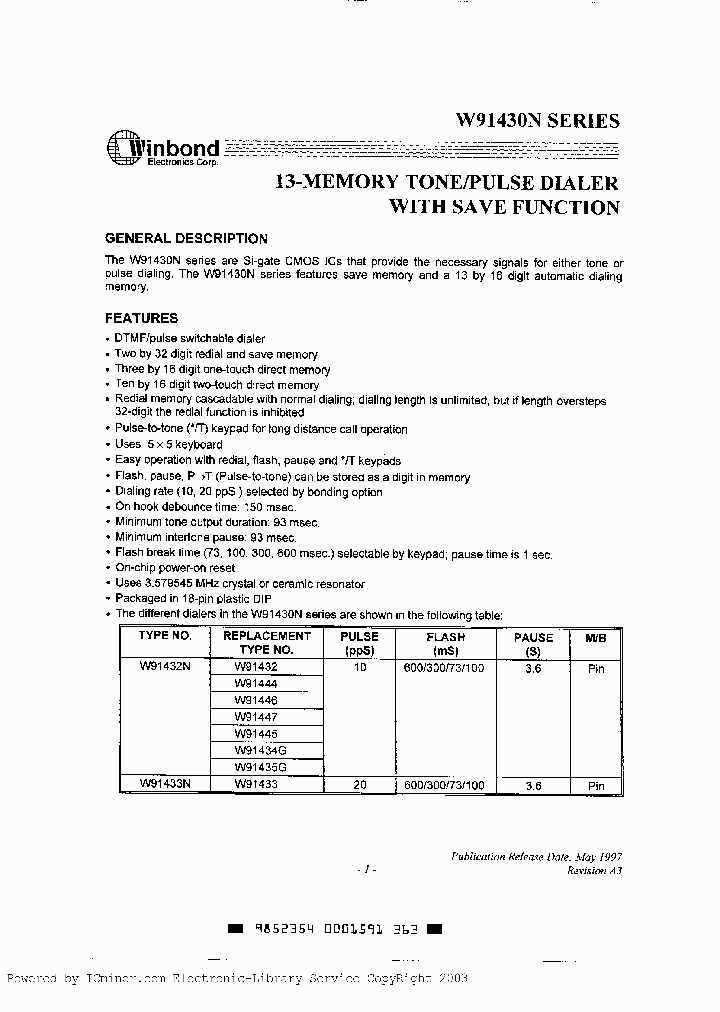 W91433_1641544.PDF Datasheet