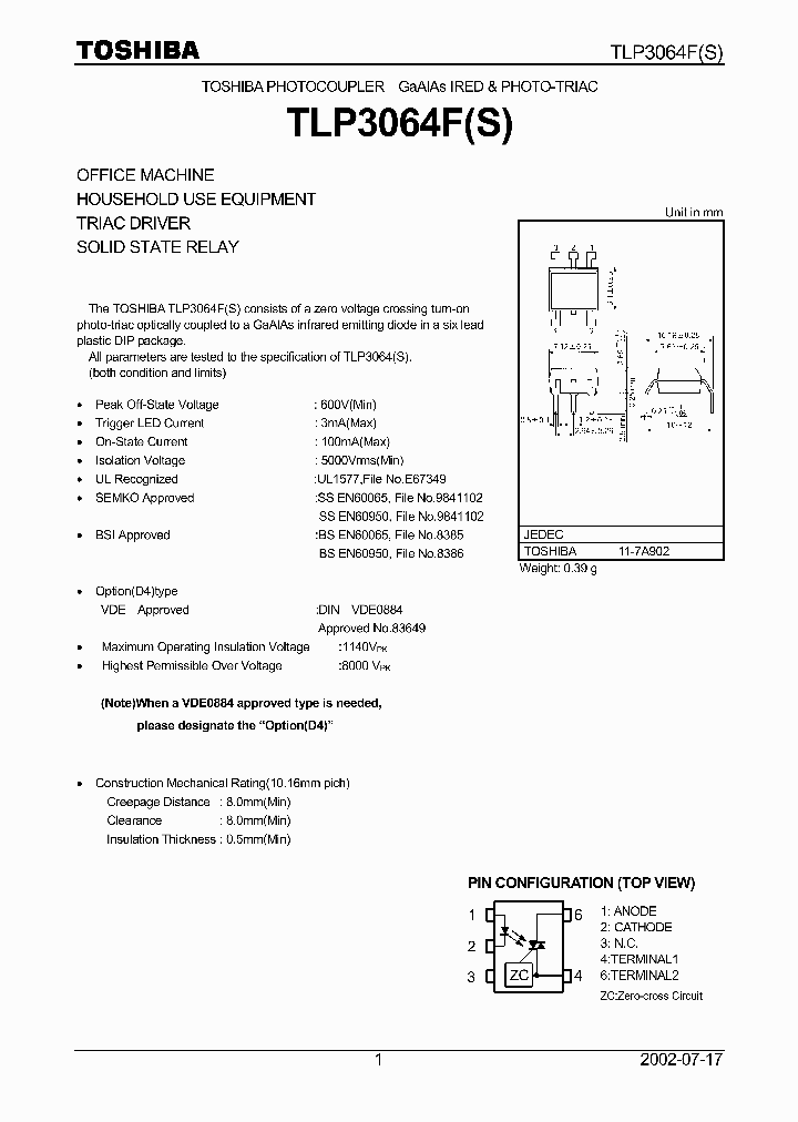 TLP3064FS_1827370.PDF Datasheet