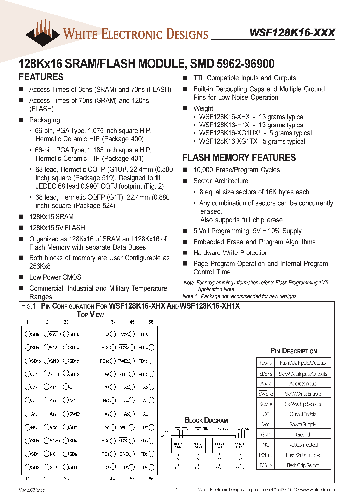 WSF128K16-XG1TX_1637682.PDF Datasheet