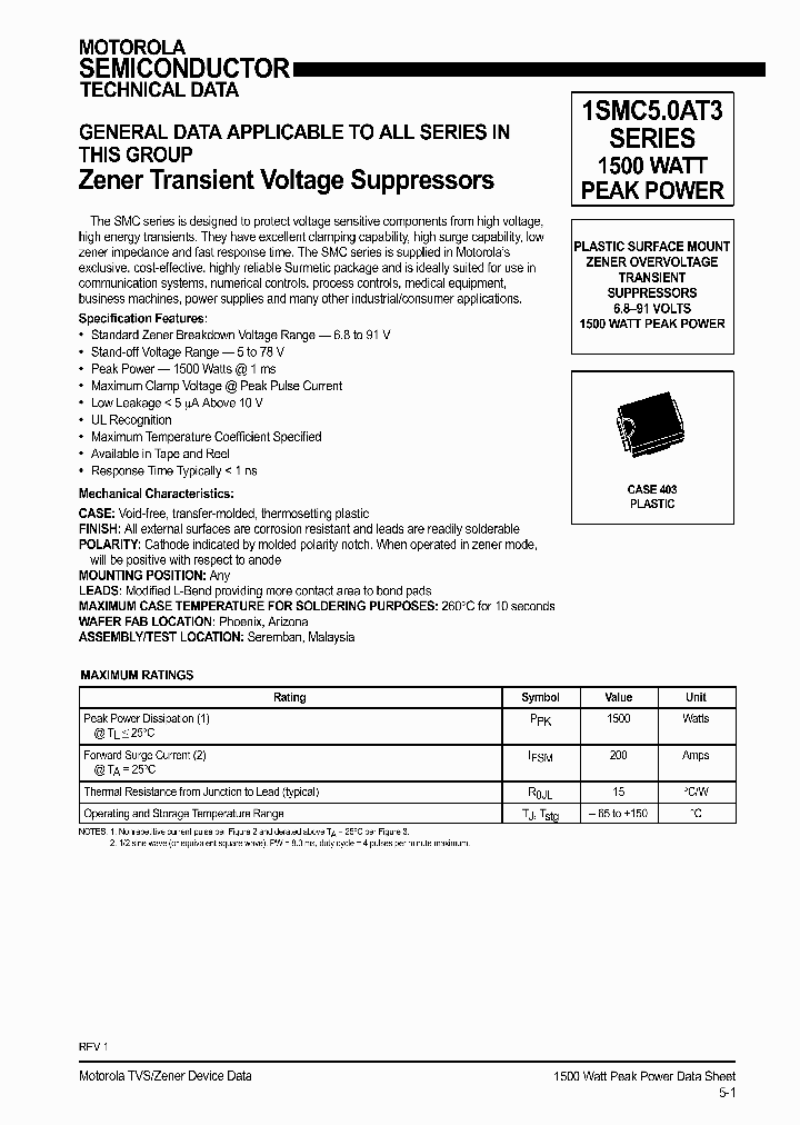 1SMC50AT3_1645193.PDF Datasheet