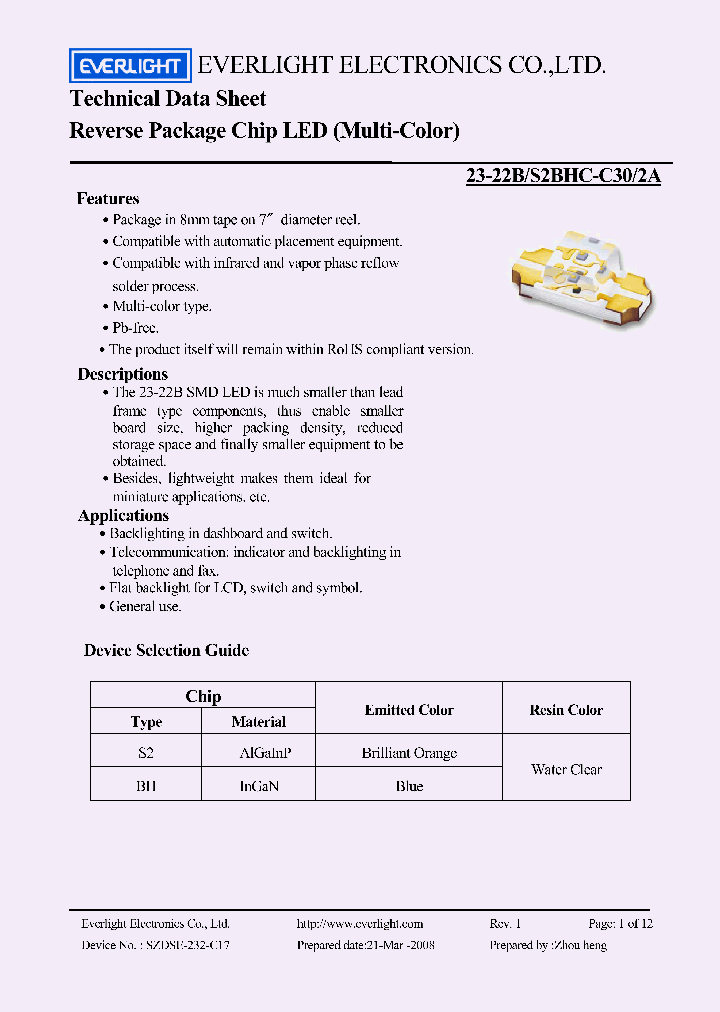 23-22B-S2BHC-C30-2A_1831838.PDF Datasheet