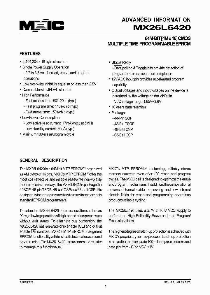 MX26L6420XAI-12_1645173.PDF Datasheet