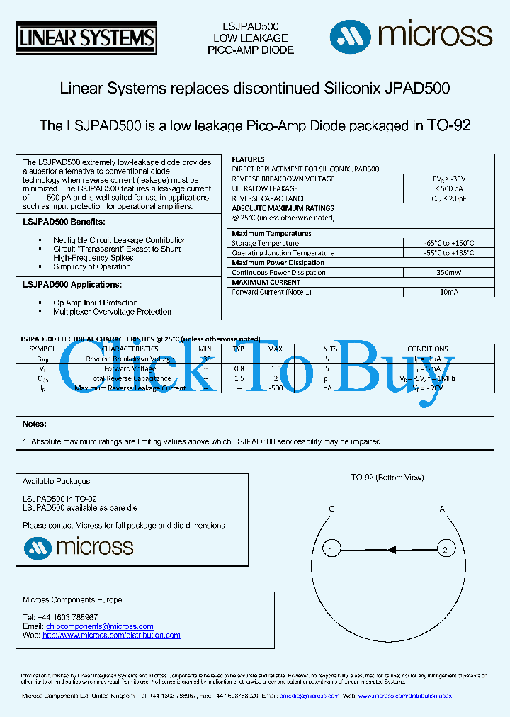 LSJPAD500_1835765.PDF Datasheet