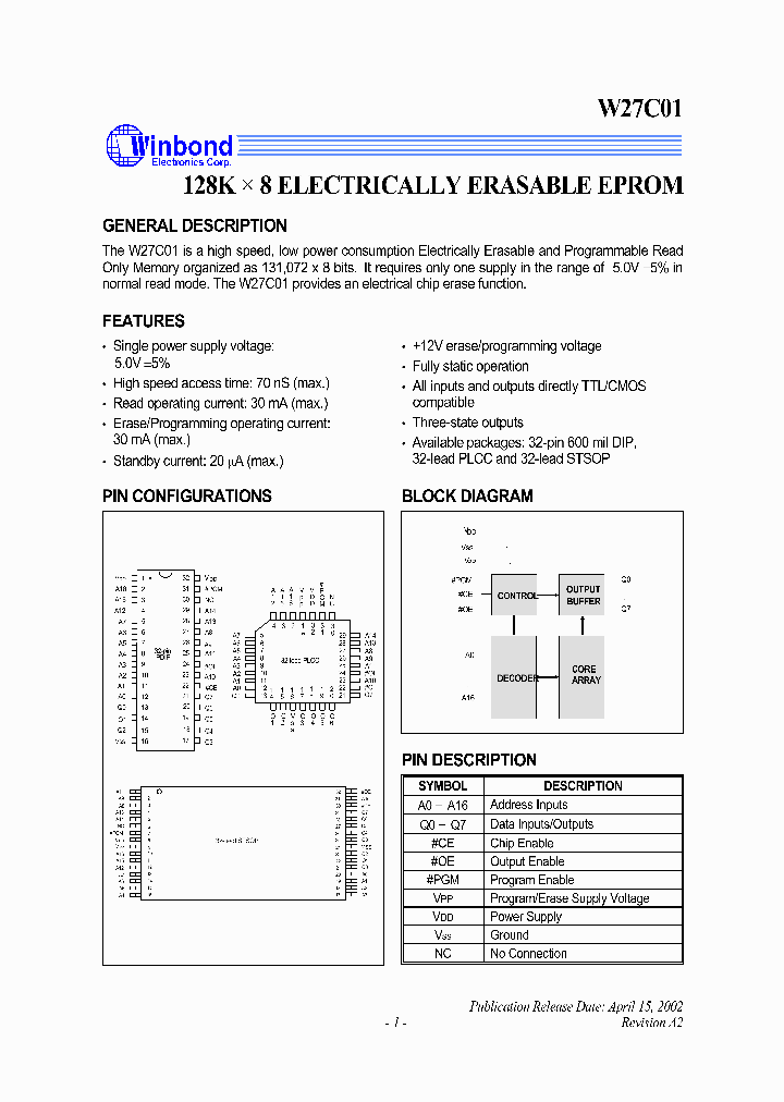 W27C01Q-70_1644422.PDF Datasheet