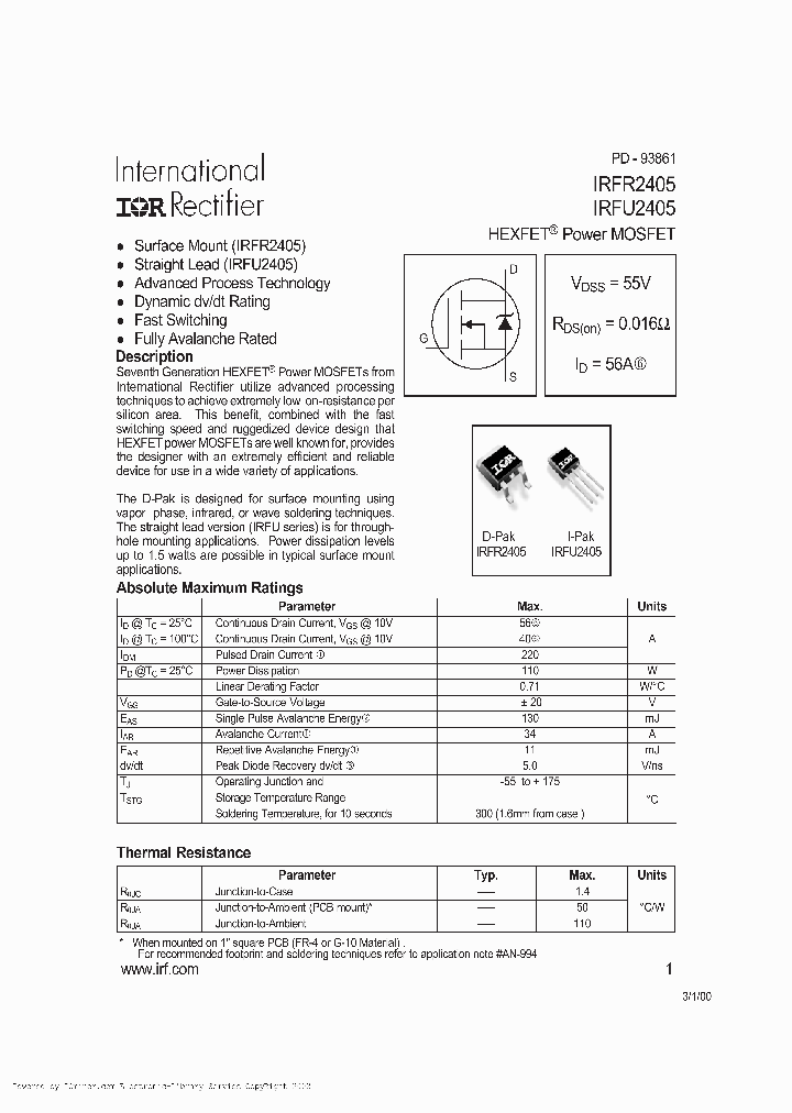IRFR2405TR_1654763.PDF Datasheet