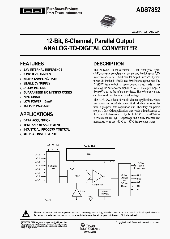 ADS7852YB250_1663079.PDF Datasheet