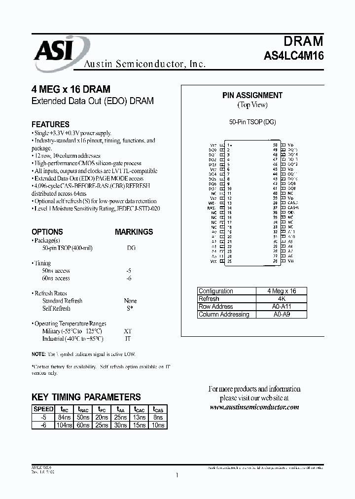 AS4LC4M16DG-5SIT_1837693.PDF Datasheet