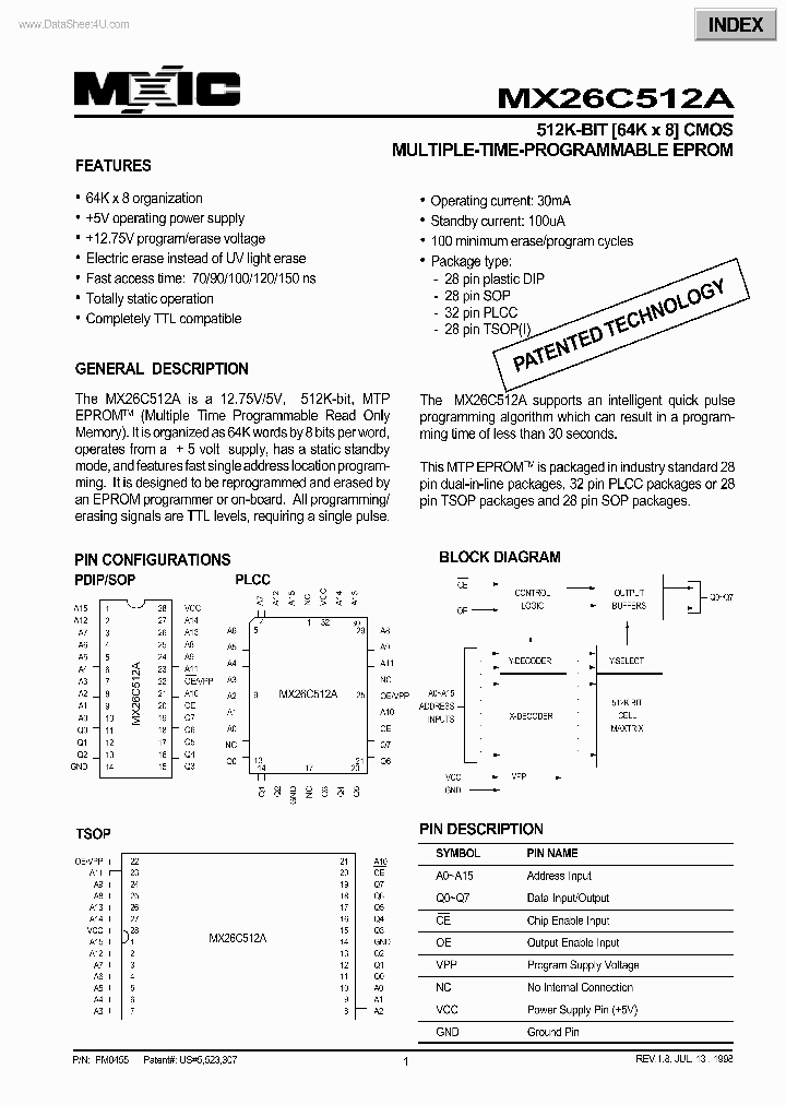 MX26C512A_1841734.PDF Datasheet