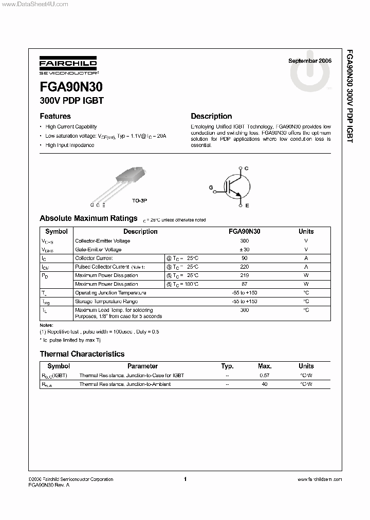 FGA90N30_1848856.PDF Datasheet