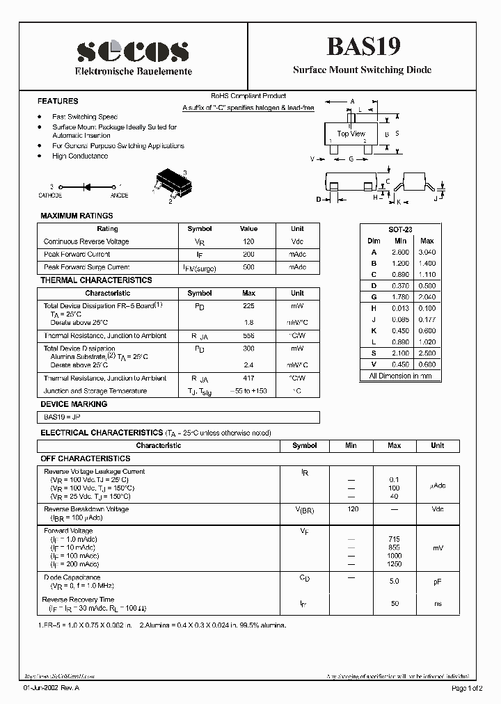 BAS19_1849232.PDF Datasheet