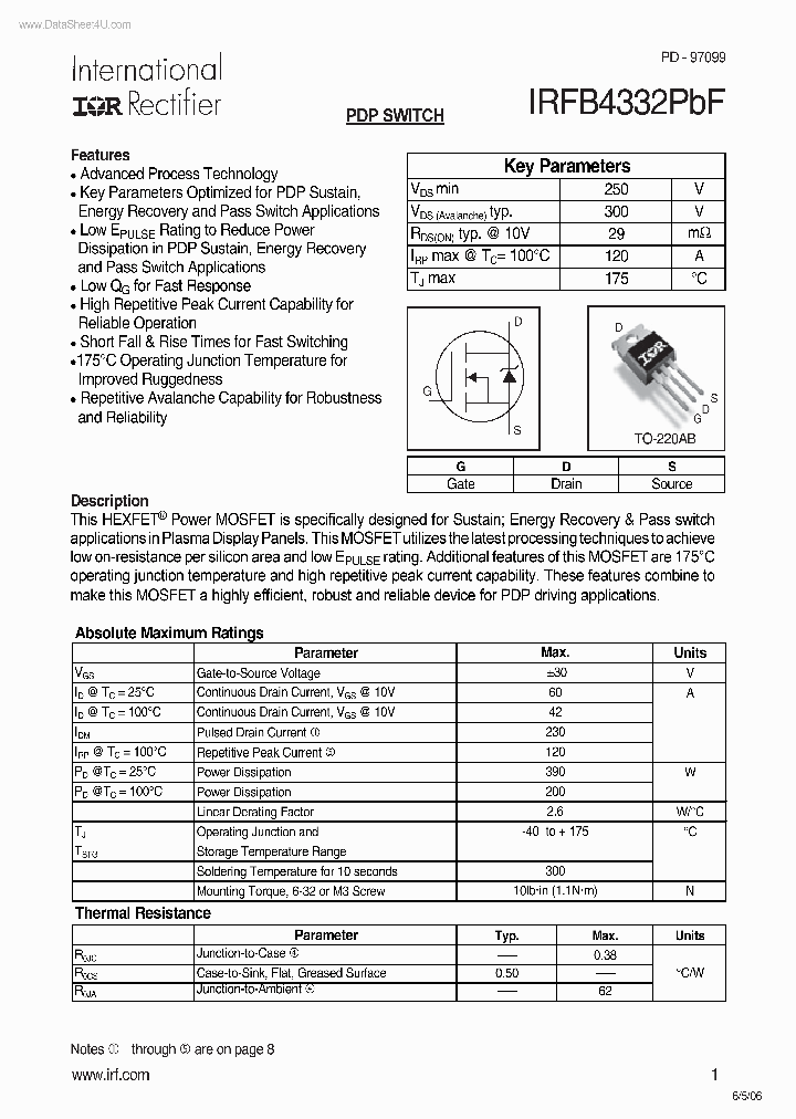 IRFB4332PBF_1850964.PDF Datasheet