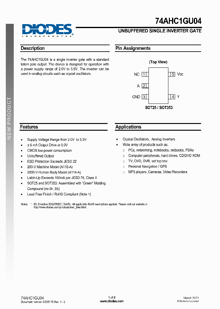 74AHC1GU04_1851751.PDF Datasheet