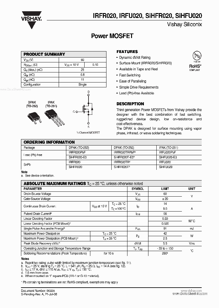 IRFU020_1856602.PDF Datasheet