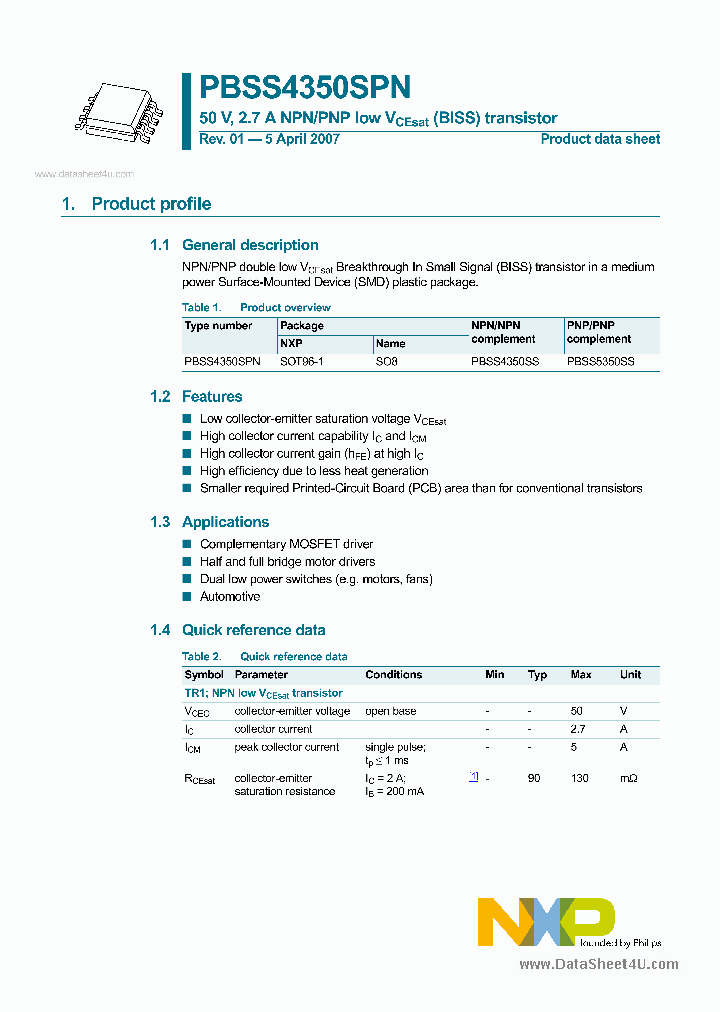 PBSS4350SPN_1869856.PDF Datasheet