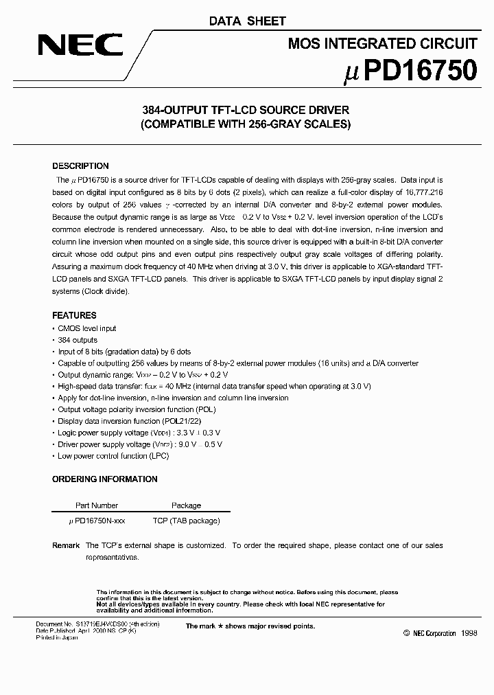UPD16750N-XXX_1876239.PDF Datasheet