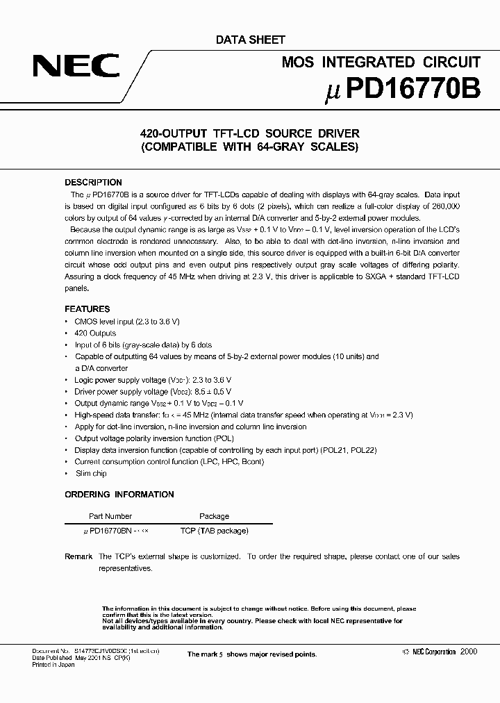 UPD16770N-XXX_1876240.PDF Datasheet