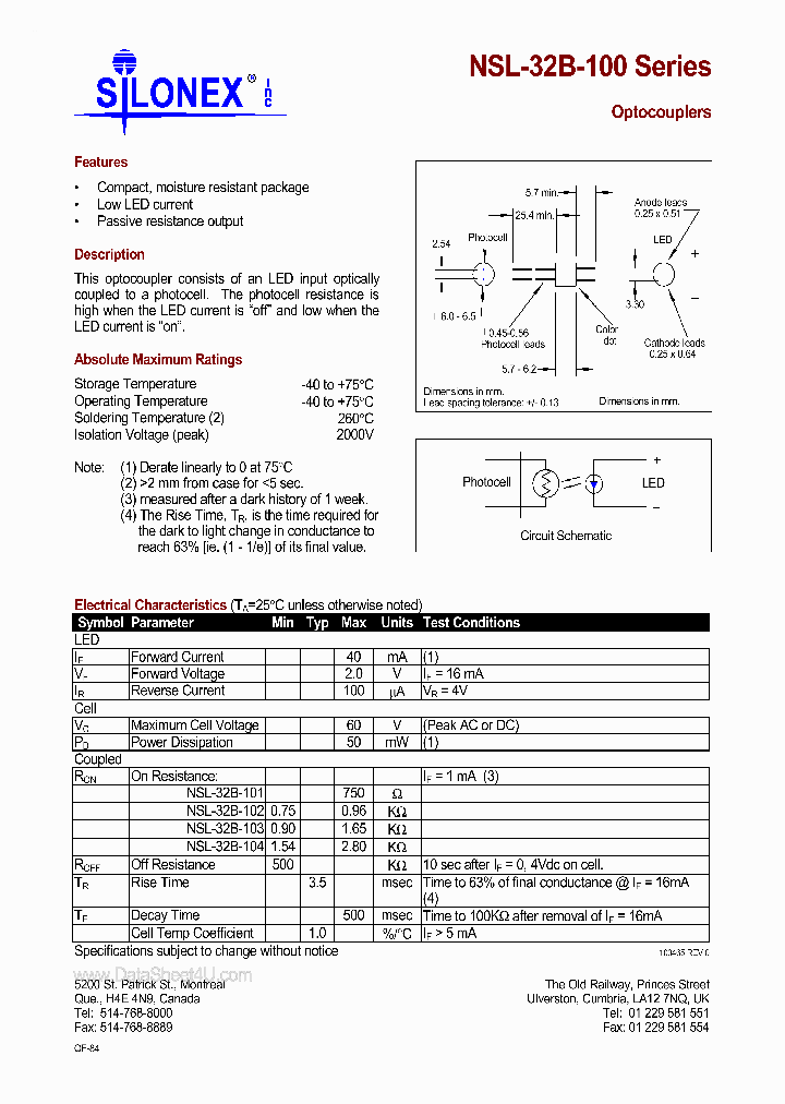 NSL-32B-100_1877614.PDF Datasheet