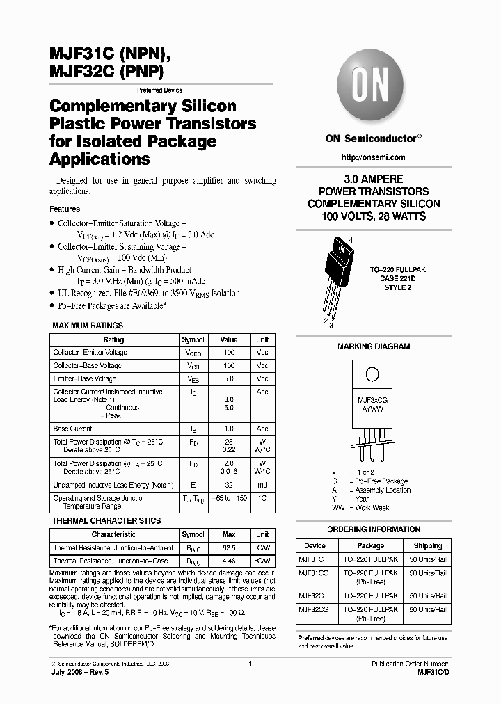 MJF31C_1882995.PDF Datasheet