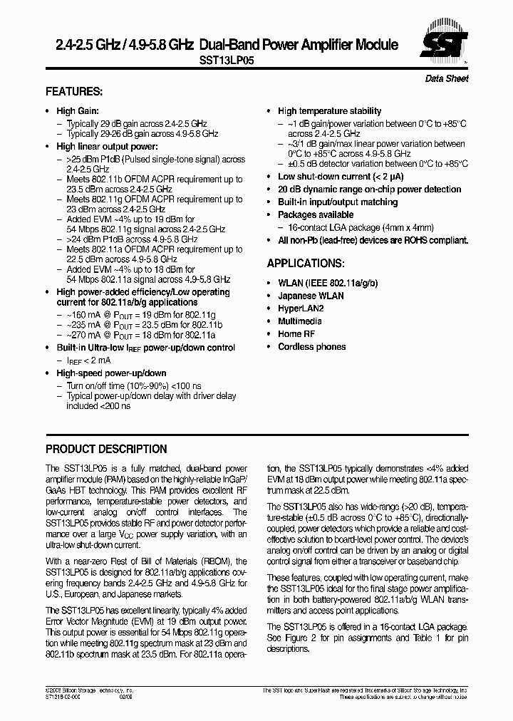SST13LP05-MLCF_1722845.PDF Datasheet