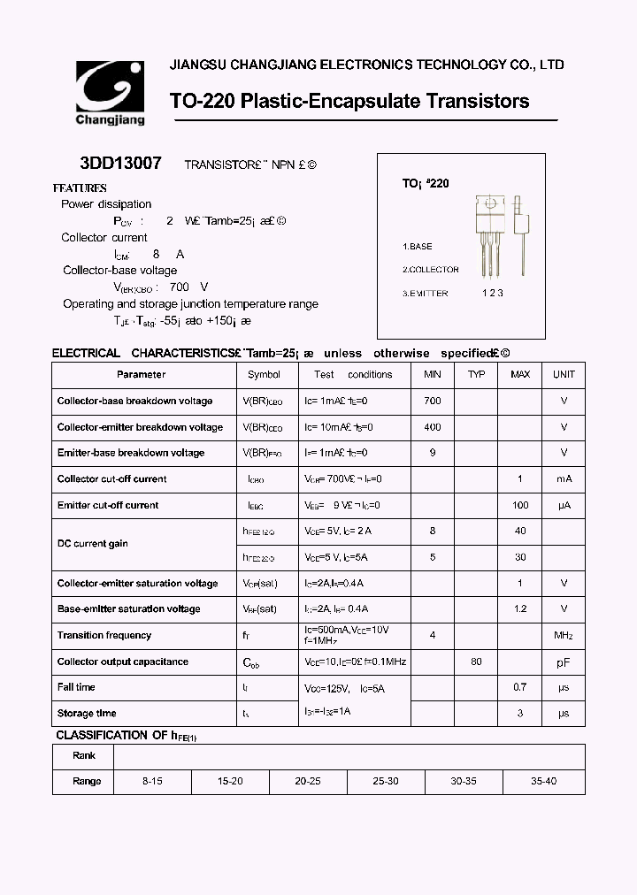 3DD13007-TO-220_1735027.PDF Datasheet