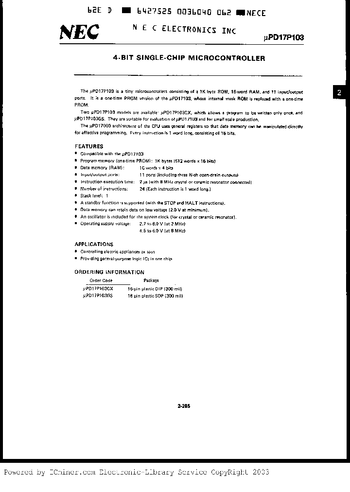 UPD17P103CX_1750875.PDF Datasheet