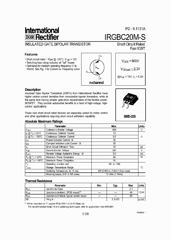 IRGBC20M-S_1757479.PDF Datasheet