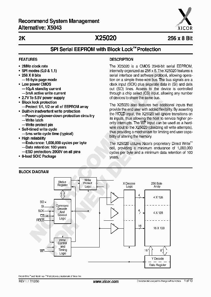 X25020S-27V_1761309.PDF Datasheet