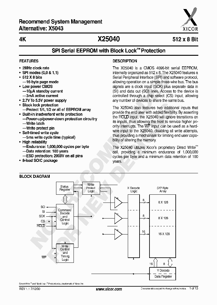 X25040S-27V_1761310.PDF Datasheet