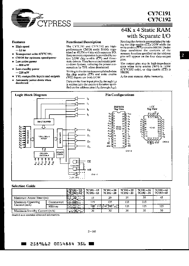 CY7C191-15VC_1771407.PDF Datasheet