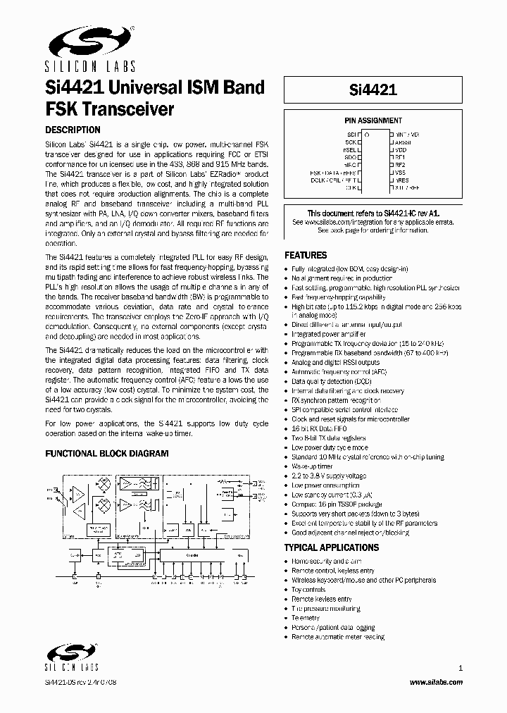 SI4421-A0-FT_1780272.PDF Datasheet