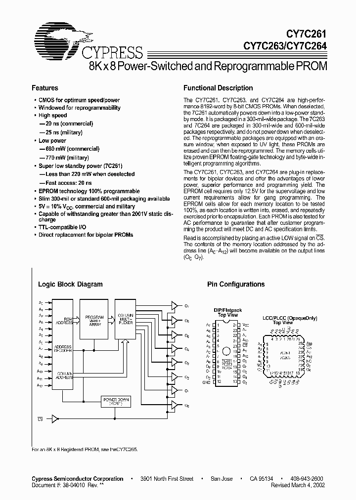 CY7C261-45TMB_1776085.PDF Datasheet