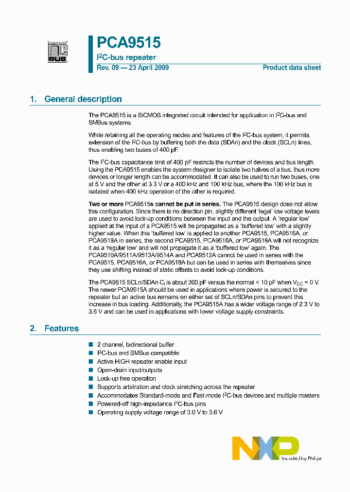 PCA9515D-T_1789635.PDF Datasheet
