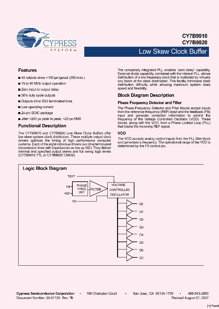 CY7B9910-2SXCT_1792985.PDF Datasheet